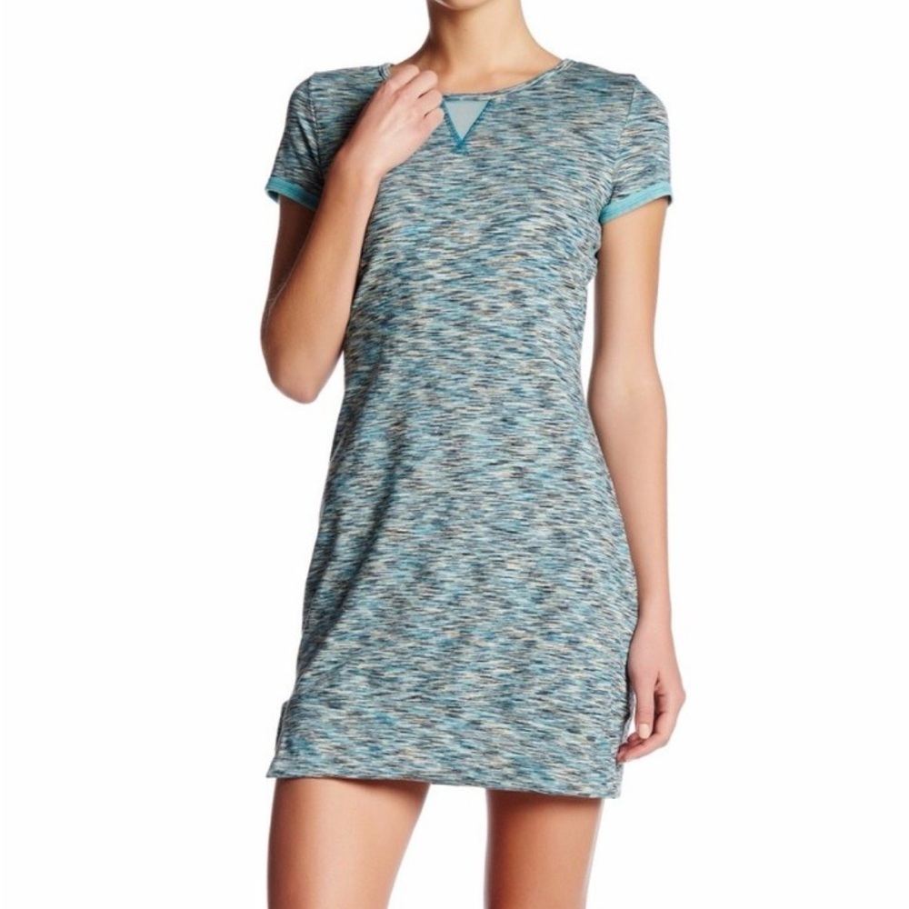Soybu Teal and Gray Patterned Dress